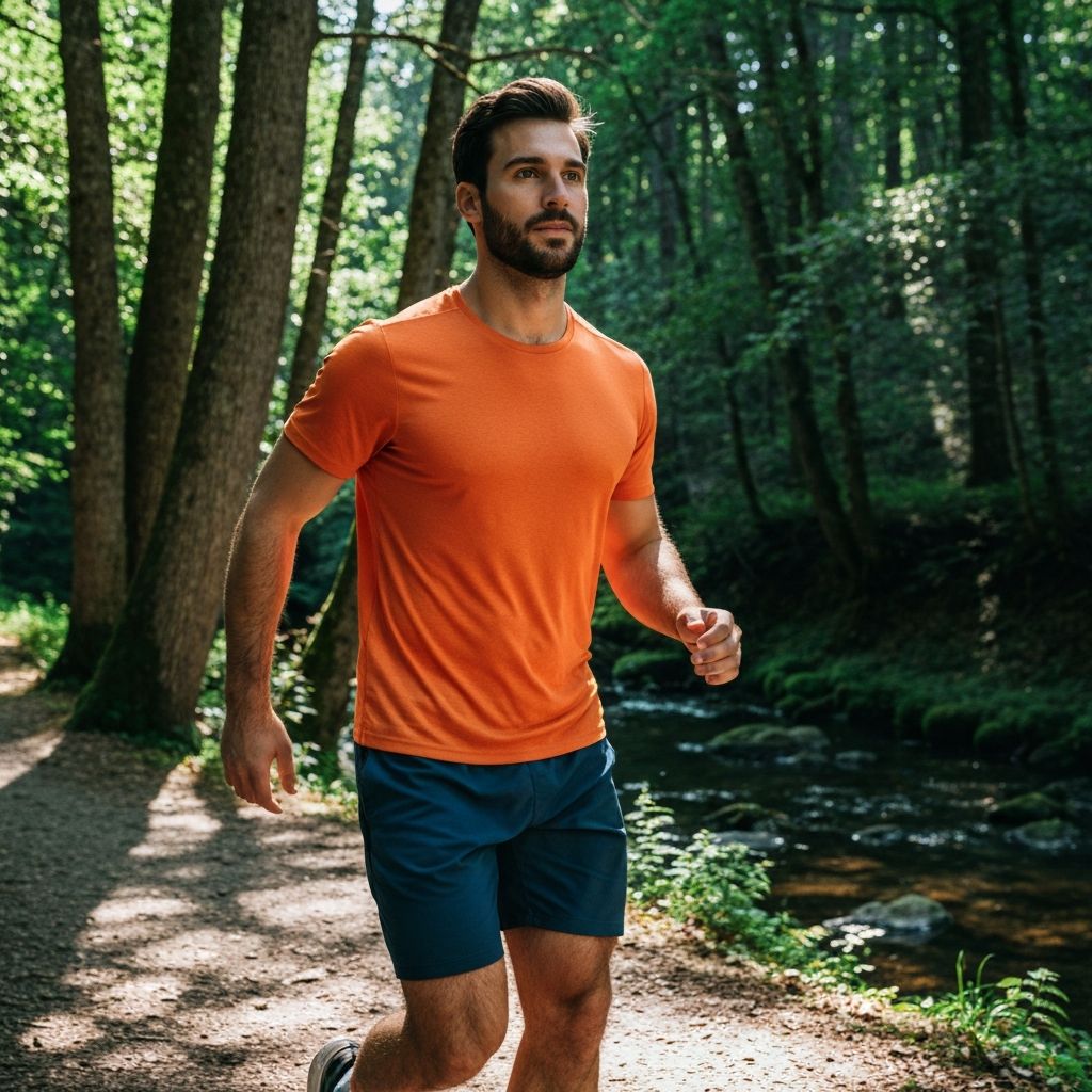 Man with vibrant energy and vitality in nature